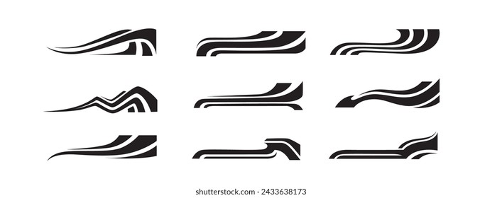 Car stripe element sticker for racing sport vector design