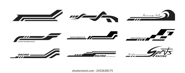 Car stripe element sticker for racing sport vector design