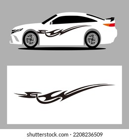 car stripes vector art decal with black color. stripes car decal. sticker car decal