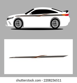 car stripes vector art decal with black color. stripes car decal. sticker car decal