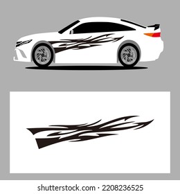 car stripes vector art decal with black color. stripes car decal. sticker car decal