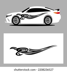 car stripes vector art decal with black color. stripes car decal. sticker car decal