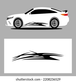 car stripes vector art decal with black color. stripes car decal. sticker car decal