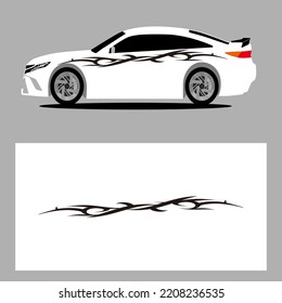 car stripes vector art decal with black color. stripes car decal. sticker car decal