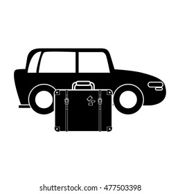car and suitcase icon