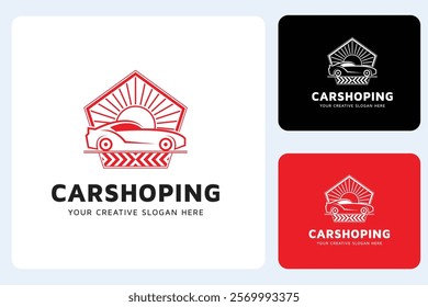 Car sun Logo Design Template