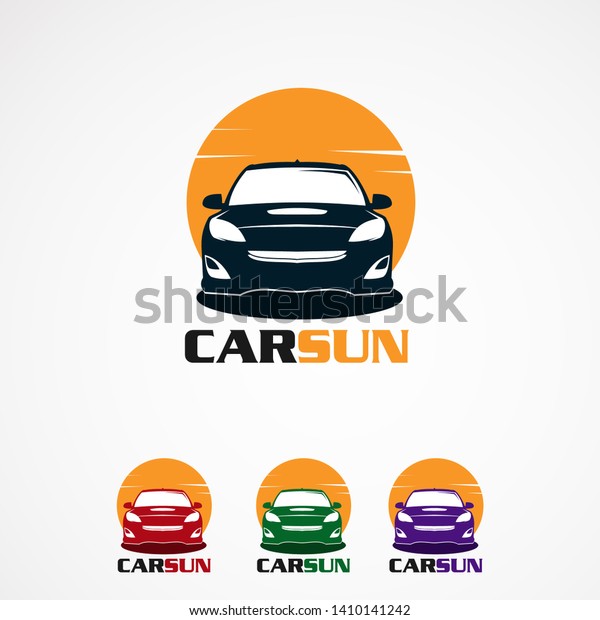 car sun logo vector, icon, element, and template\
for company