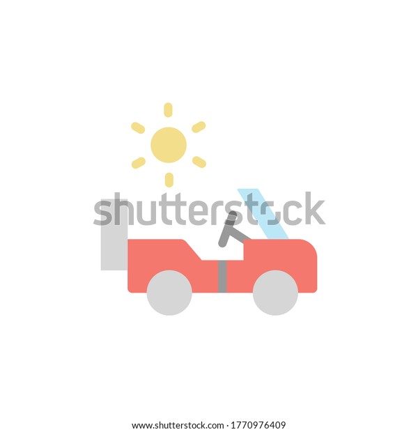 Car, sunny,\
summer icon. Simple color vector elements of vacation icons for ui\
and ux, website or mobile\
application