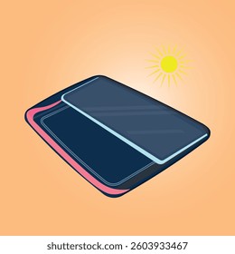Car Sunroof Illustration. A detailed vector illustration of a car sunroof, showcasing the glass panel and sealing components.