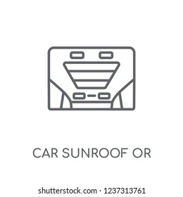 car sunroof or sunshine roof linear icon. Modern outline car sunroof or sunshine roof logo concept on white background from car parts collection.