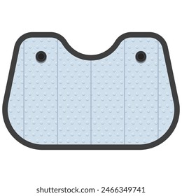 Car sunshade foldable vector cartoon illustration isolated on a white background.