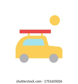 Car, surf board icon. Simple color vector elements of camping icons for ui and ux, website or mobile application