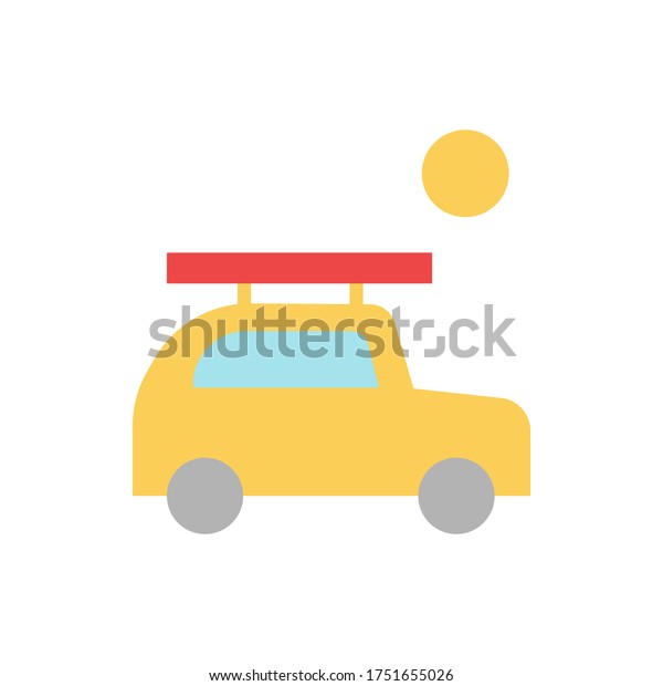 Car, surf board\
icon. Simple color vector elements of camping icons for ui and ux,\
website or mobile\
application