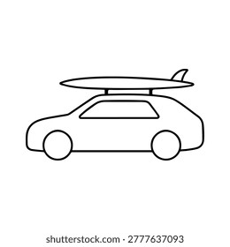 Car With Surfboard line icon
vector line icon on a white background