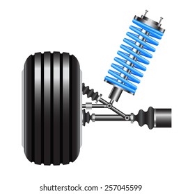 car suspension, frontal view. Vector Illustration 