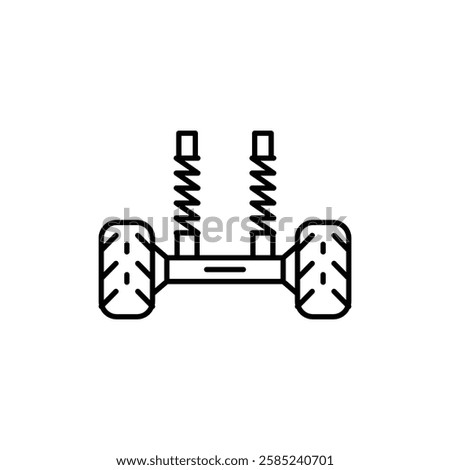Car suspension icon Flat vector set outline