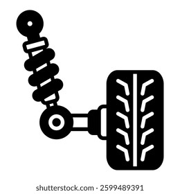 Car Suspension Icon in Mixed Glyph Style. Simple Glyph Icon Vector. Simple Vector Design