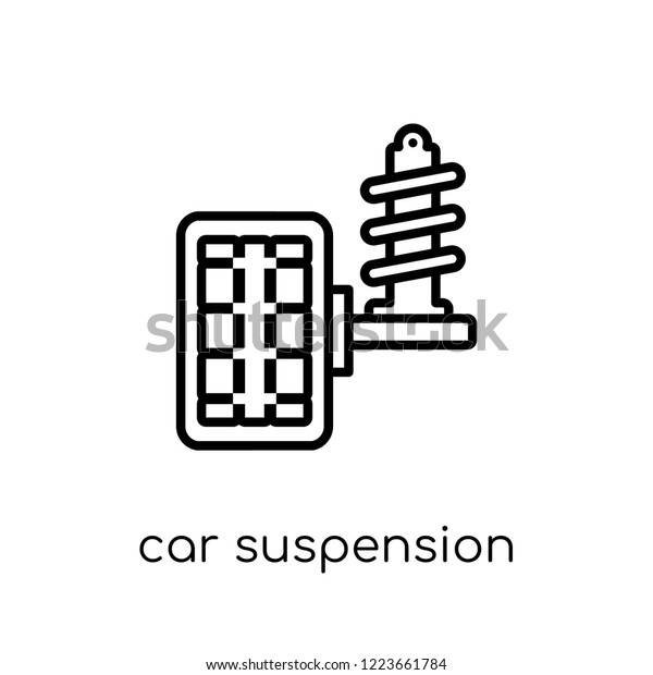 car suspension icon. Trendy\
modern flat linear vector car suspension icon on white background\
from thin line Car parts collection, outline vector\
illustration
