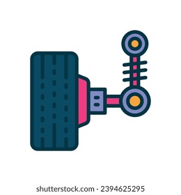 car suspension icon. vector filled color icon for your website, mobile, presentation, and logo design.