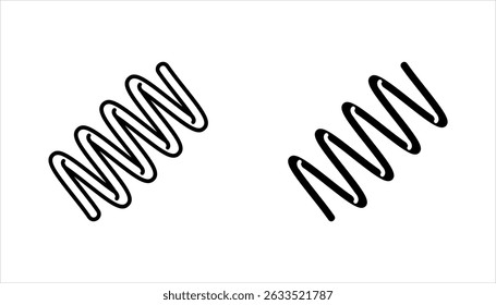 Ícone de linha de suspensão de carro definido para web, design móvel e ui, ilustração de vetor de absorvedor de choque no fundo branco