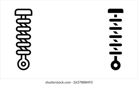 Car Suspension line icon set for web, mobile and ui design, Shock absorber vector illustration on white background