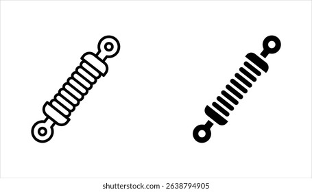Car Suspension line icon set for web, mobile and ui design, Shock absorber vector illustration on white background