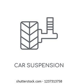 car suspension linear icon. Modern outline car suspension logo concept on white background from car parts collection. Suitable for use on web apps, mobile apps and print media.