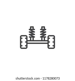 Car suspension outline icon. linear style sign for mobile concept and web design. Shock Absorber simple line vector icon. Symbol, logo illustration. Pixel perfect vector graphics