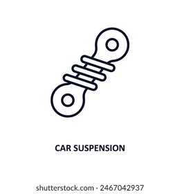 car suspension outline icon.  Thin line icon from car parts collection. Editable vector isolated on white background