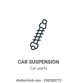 Car suspension outline vector icon. Thin line black car suspension icon, flat vector simple element illustration from editable car parts concept isolated on white background