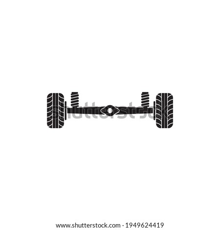 Car suspension service, Wheel alignment icon - axle and wheel absorber,illustration logo design. Eps 10