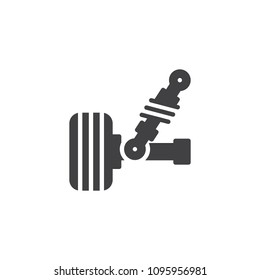 Car Suspension vector icon. filled flat sign for mobile concept and web design. Wheel tire and shock absorber simple solid icon. Symbol, logo illustration. Pixel perfect vector graphics