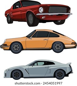 Car suv collection. Auto side view . Vector illustrayion , white background
