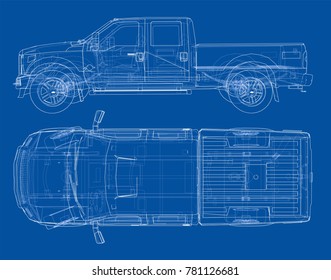 Car Suv Drawing Outline Vector Rendering Stock Vector (Royalty Free ...