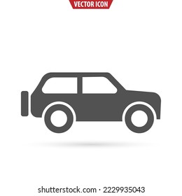 Car SUV flat icon. Transport concept. Vector illustration isolated on white background.