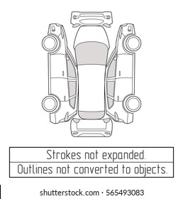 Car Suv  Form Drawing Outline Strokes Not Expanded