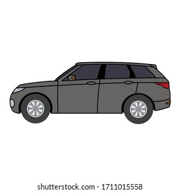 El suv de Camión es de color gris aislado en fondo blanco