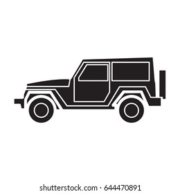 car suv icon flat black