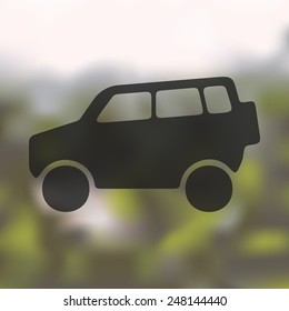 car SUV icon on blurred background