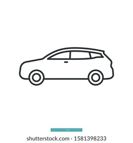 Car suv icon vector illustration logo template for many purpose. Isolated on white background.