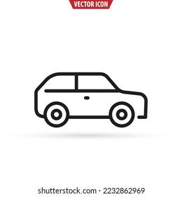 Car SUV line icon. Transport concept. Vector illustration isolated on white background.