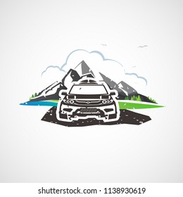 Car SUV and mountains.