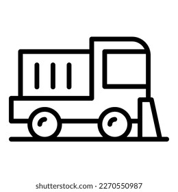 Car sweeper icon outline vector. Street road. Cleaner machine