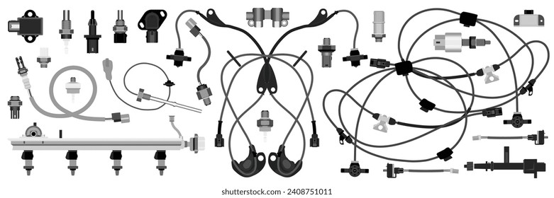 car switch and sensor illustration vector.
