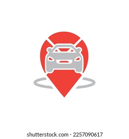Car symbol Design Element. Location vector illustration 