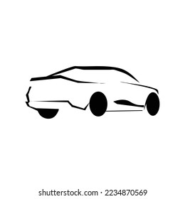Diseño de símbolos de coche. Concepto de logotipo, ilustración de material de icono