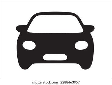 Car Symbol Frontal Car Icon. Monochrome Logo. Car Silhouette on White Background. a Vector Graphic Design.