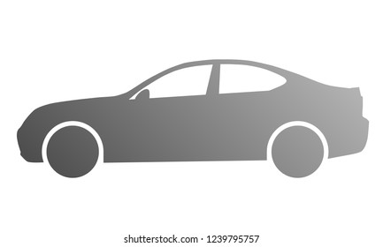 Car symbol icon - medium gray gradient, 2d, isolated - vector illustration