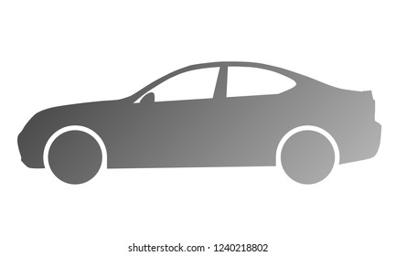 Car symbol icon - medium gray gradient, 2d, isolated - vector illustration
