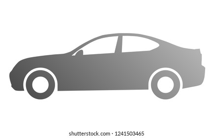 Car symbol icon - medium gray gradient, 2d, isolated - vector illustration